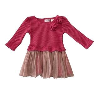 BlueBeri Boulevard Girls Pink Dress with Tulle and Glitter, Good Condition Sz 2T